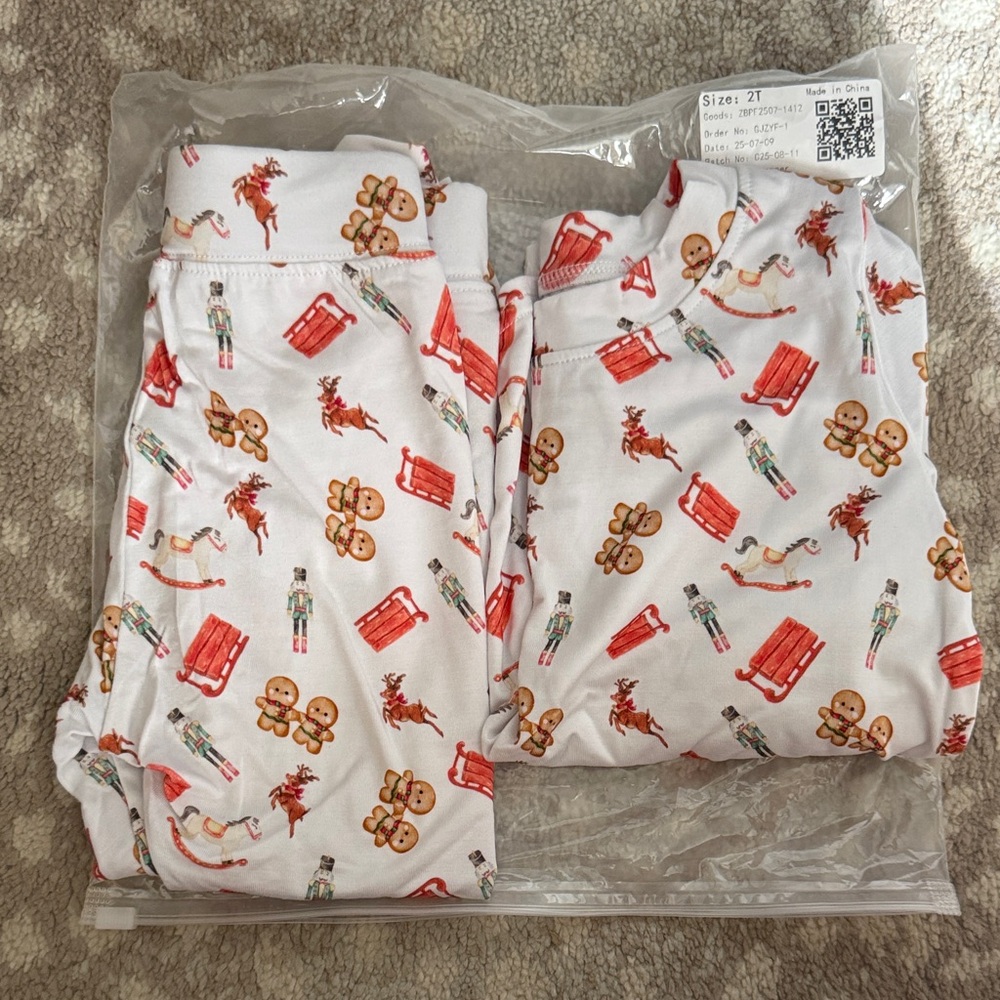 Christmas Bamboo Pajamas 2T